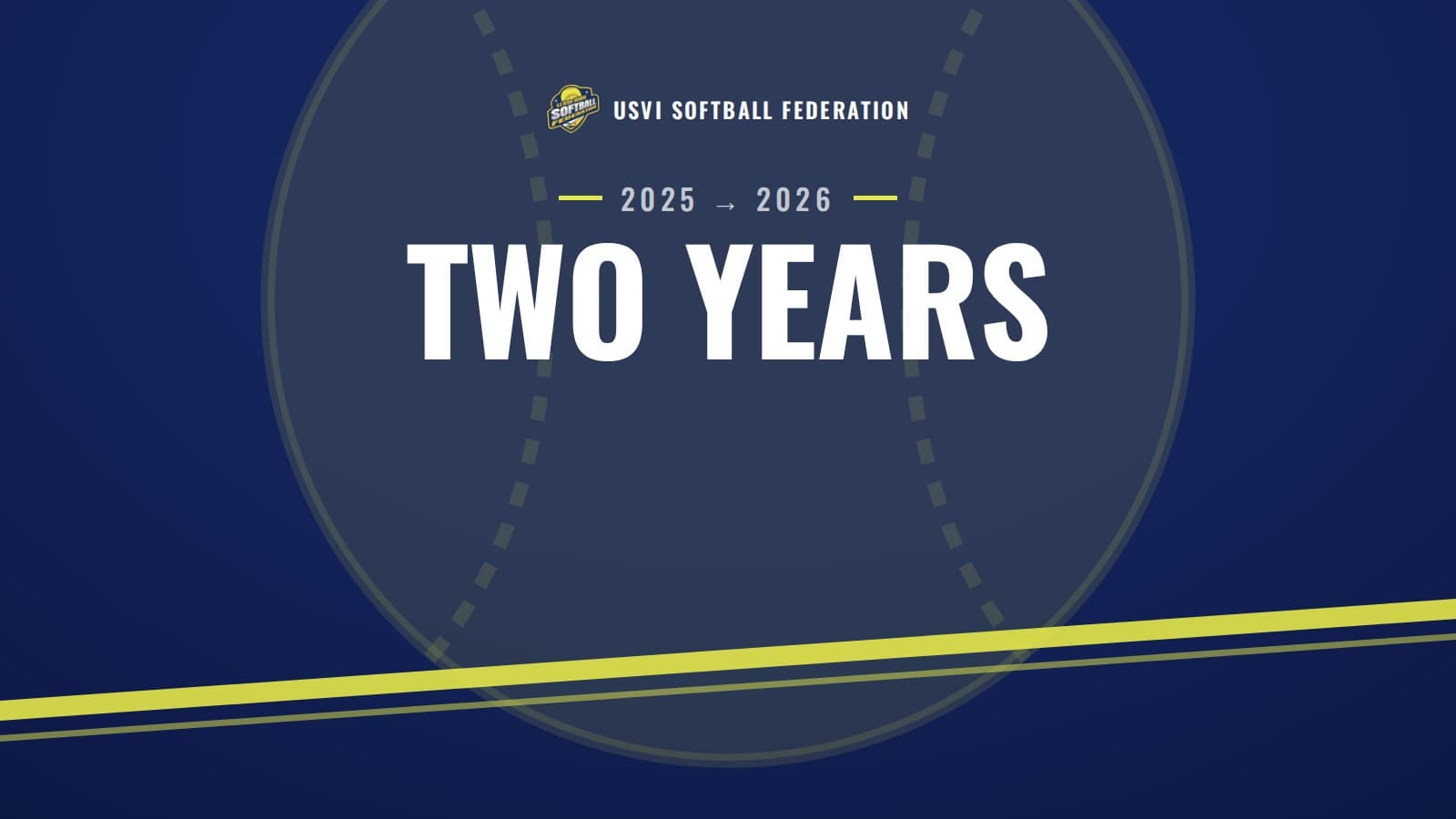 Graphic reading Two Years, the USVI 18U program's climb from 2025 semifinalists to 2026 champions